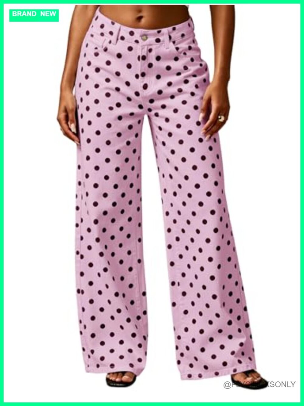 Retro Polka Dots Denim Jeans Wide Leg Y2k Boyfriend Palazzo Harem Trousers